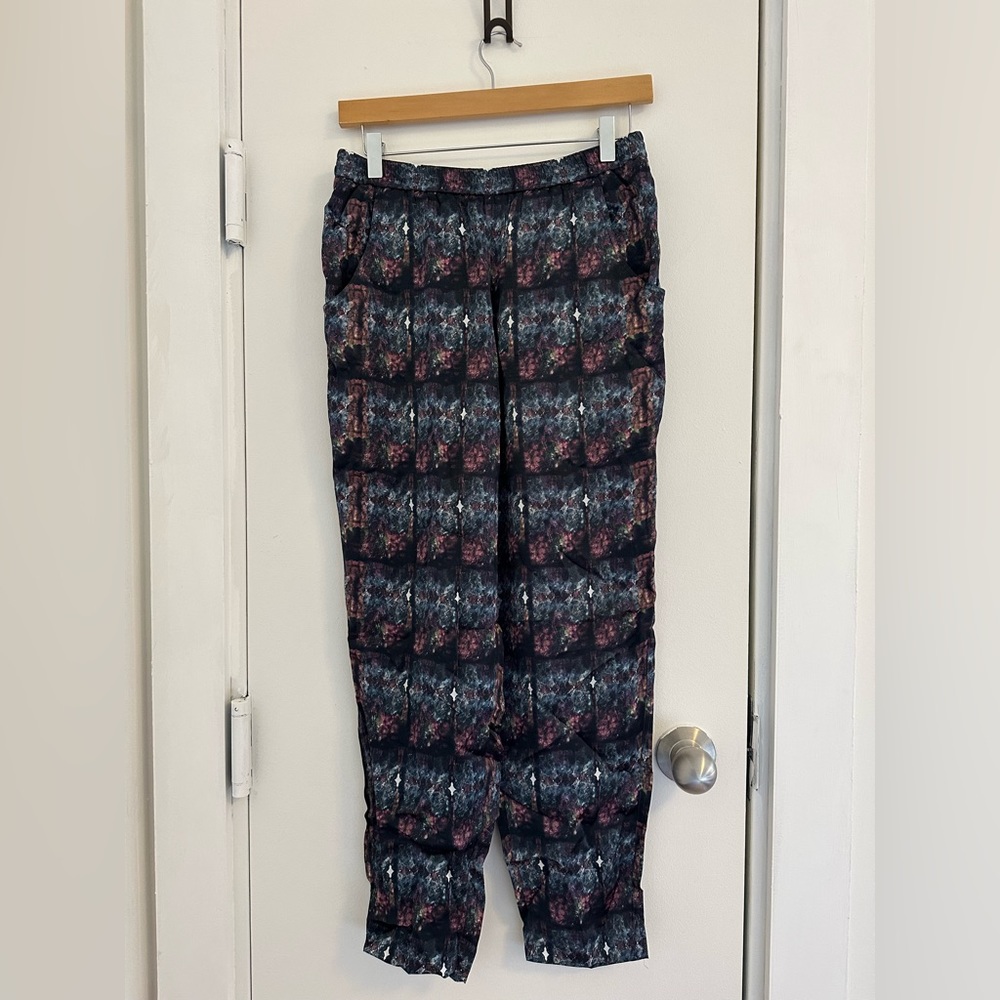 Theyskens Theory printed silk cropped pant
